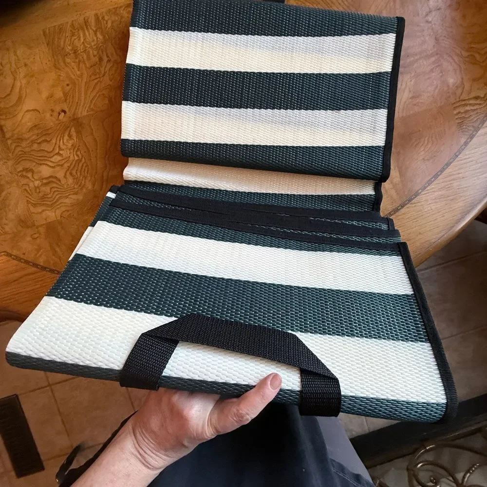 Black and White Striped Men's Bag